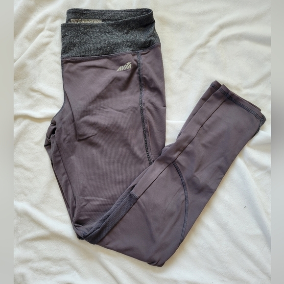 Avia Pants - Avia Active grey athletic pants w/ non see through mesh detail M
